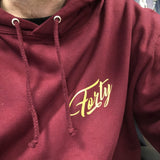 Forty OG Yellow Label Mens Maroon Lightweight Hoodie