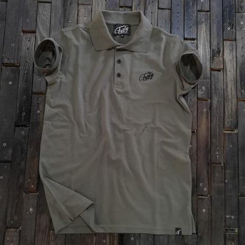 Forty Lowkey Mens Military Green Fitted Polo Shirt
